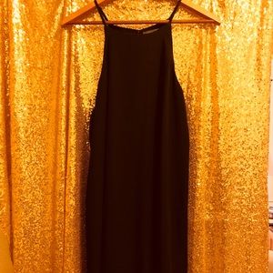 High neck chiffon swing dress